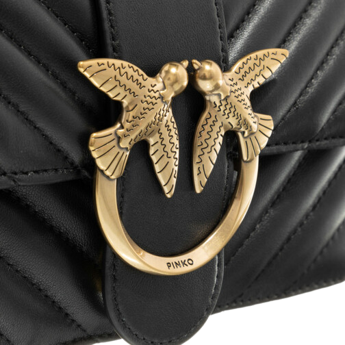 Sac à main bandoulière Pinko Love One Mini en cuir - Noir vue 4