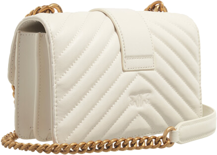 Sac à main bandoulière Pinko Love One Mini en cuir - Blanc vue 3