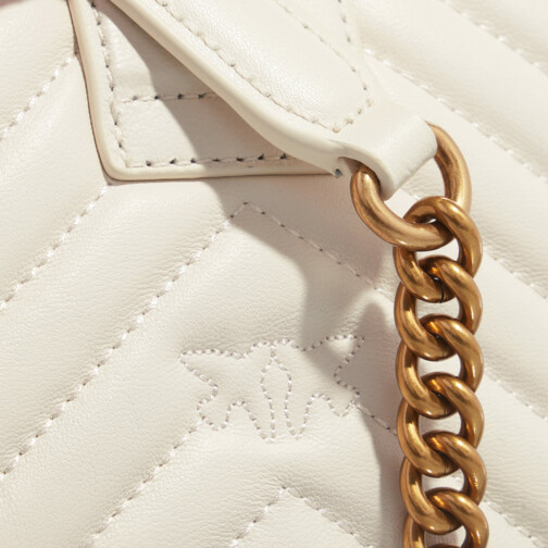 Sac à main bandoulière Pinko Love One Mini en cuir - Blanc vue 4