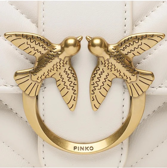 Sac à main bandoulière Pinko Love One Mini en cuir - Blanc vue 6