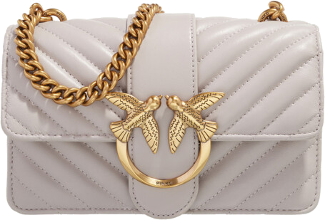 Sac à main bandoulière Pinko Love One Mini en cuir - Beige vue 3