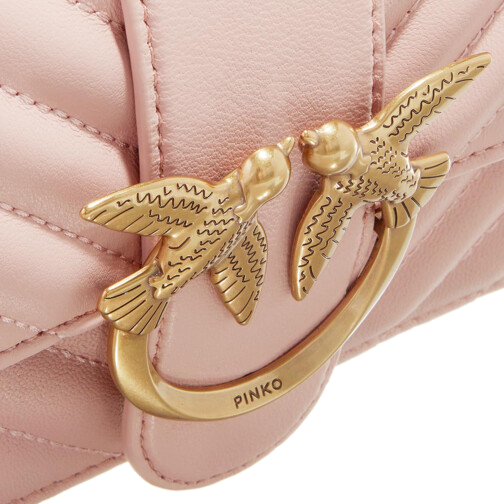 Sac à main bandoulière Pinko Love One Mini en cuir - Rose vue 3
