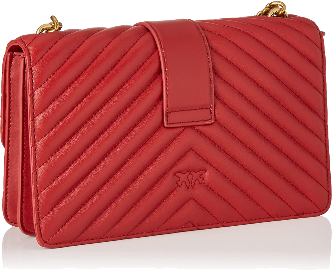 Sac à main bandoulière Pinko Love One Mini en cuir - Rouge vue 2