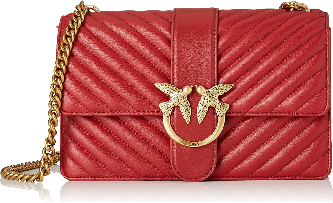 Sac à main bandoulière Pinko Love One Mini en cuir - Rouge vue 4