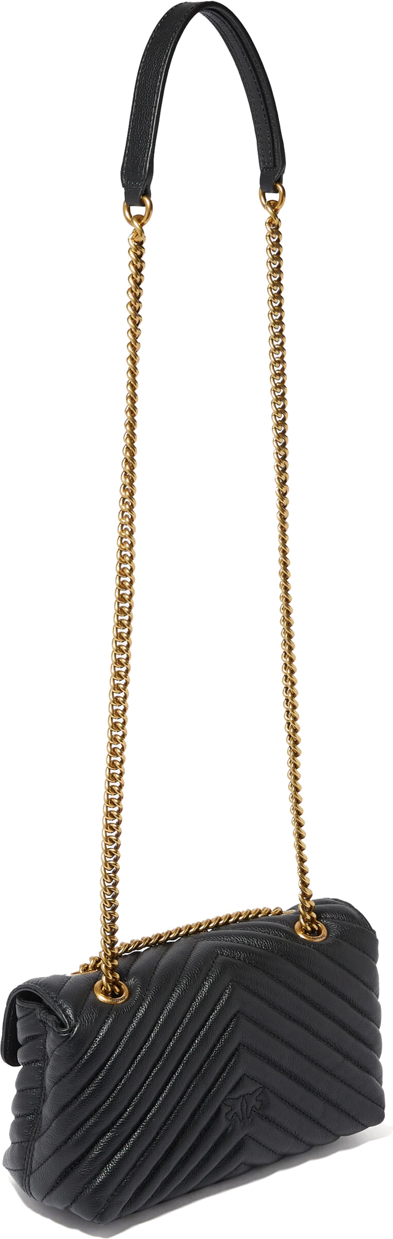 Mini sac matelassé Pinko "Love Broches" en cuir noir vue 4