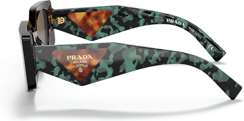 Lunettes de soleil Prada PR 15YS 2AU06B en acétate - Vert vue 3
