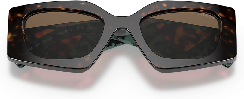 Lunettes de soleil Prada PR 15YS 2AU06B en acétate - Vert vue 5