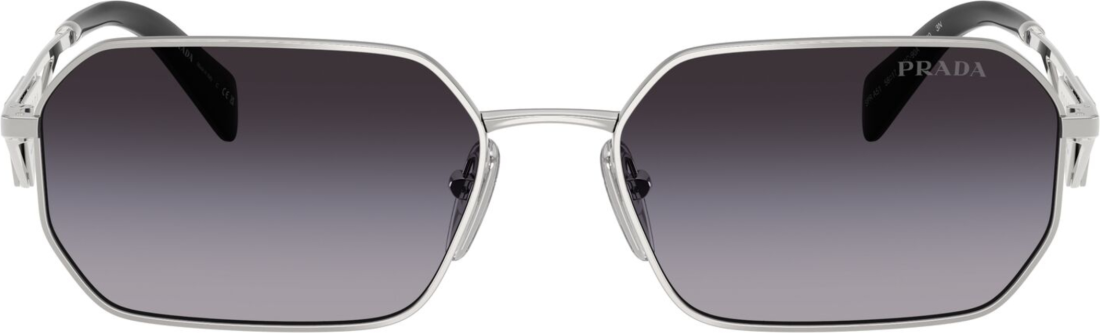 Lunettes de soleil Prada PR A51S monture métal - Argent vue 2