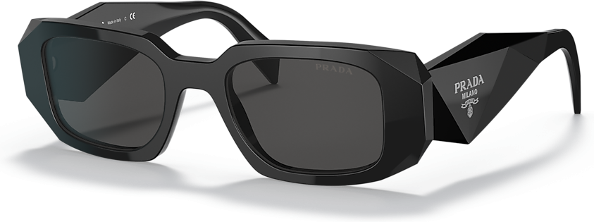 Lunettes de soleil Prada Symbole PR 17WS forme rectangulaire - Noir vue 4