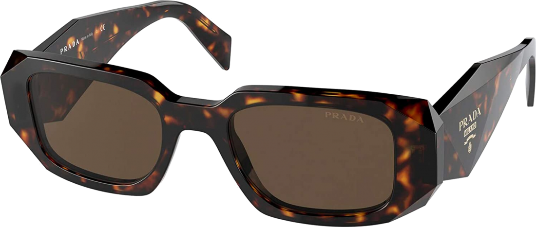 Lunettes de soleil Prada Symbole PR 17WS forme rectangulaire - Ecaille vue 2