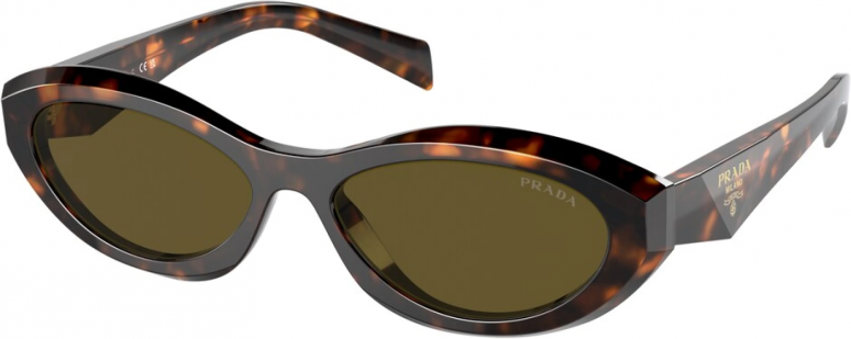 Lunettes de soleil Prada Symbole PR 26ZS Ovales en acétate - Ecaille vue 3
