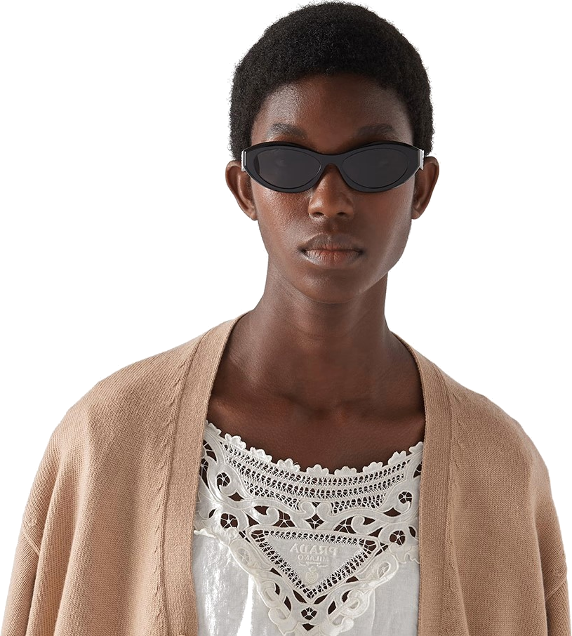 Lunettes de soleil Prada Symbole PR 26ZS Ovales en acétate - Noir vue 2
