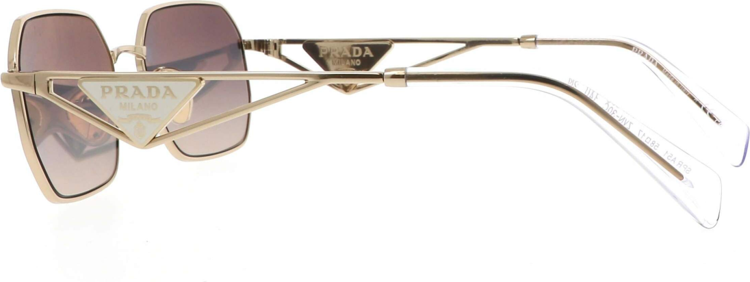 Lunettes de soleil Prada PR A51S monture métal - Or - Blanc vue 3