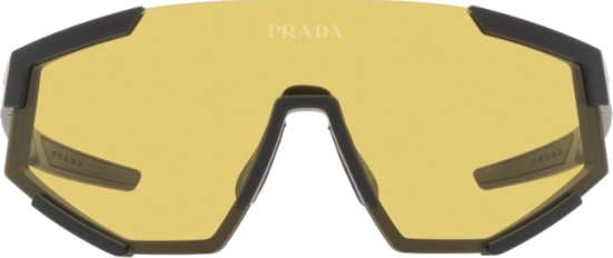 Lunettes de soleil masque Prada Linea Rossa SPS04W - Jaune - Noir vue 2