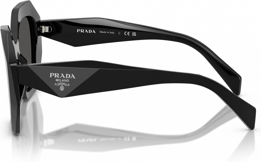 Lunettes de soleil Prada PR 16WS 1AB5S0 - Monture géométrique noire pour femme vue 2