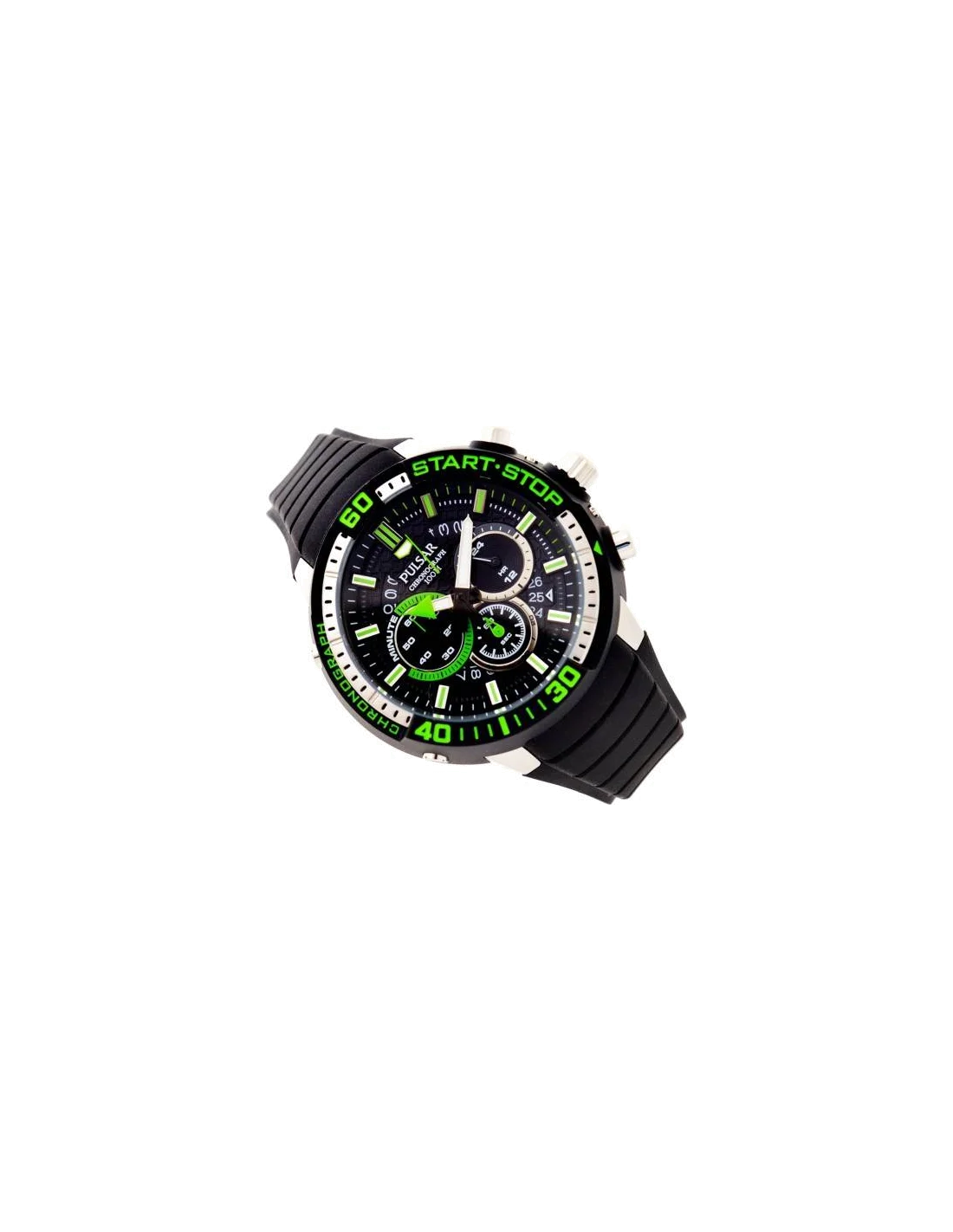 Montre Homme Pulsar PT3553X1 Noire et Détails vert vue 2