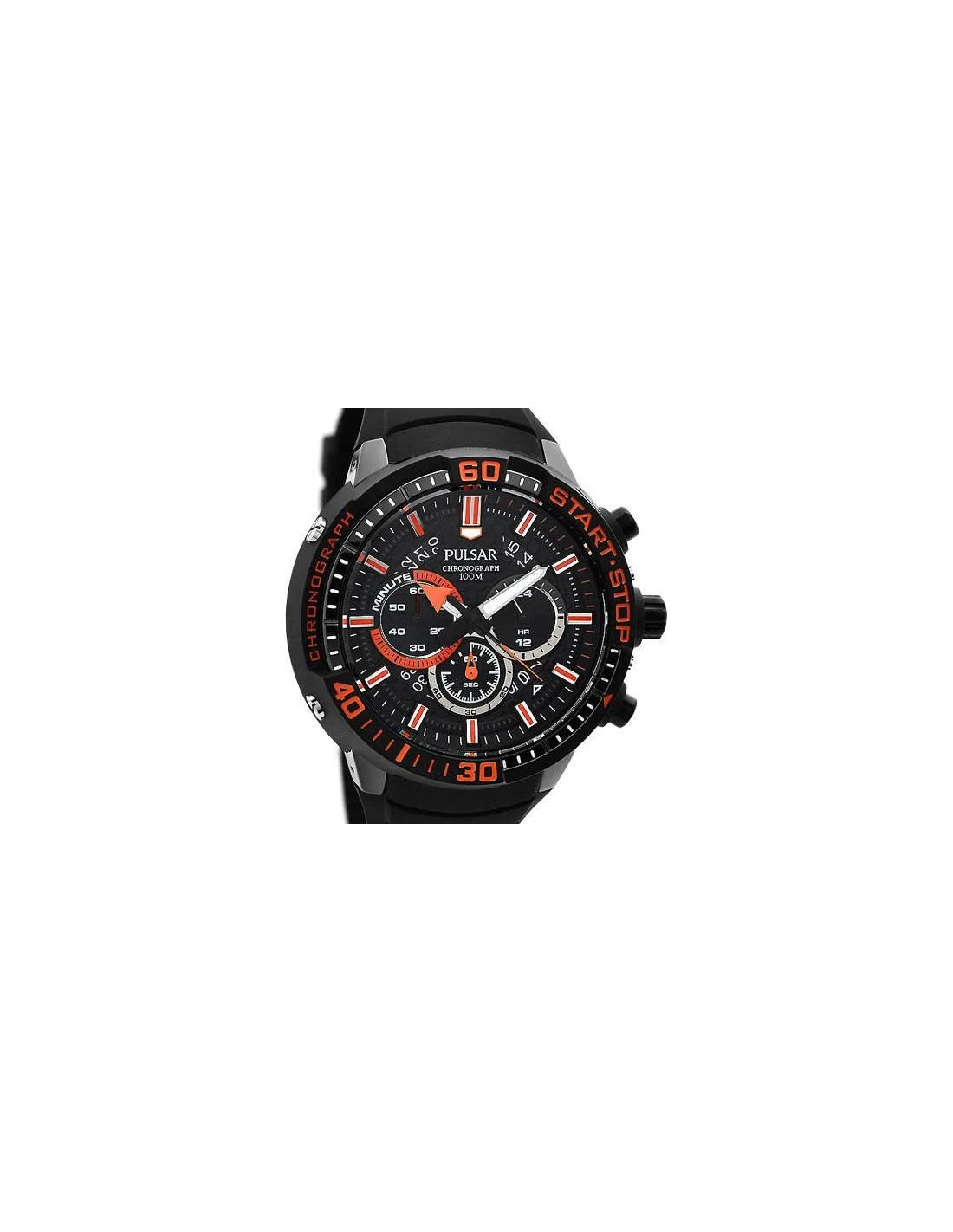 Montre Homme Pulsar PT3555X1 Chronographe Noire et Orange vue 2