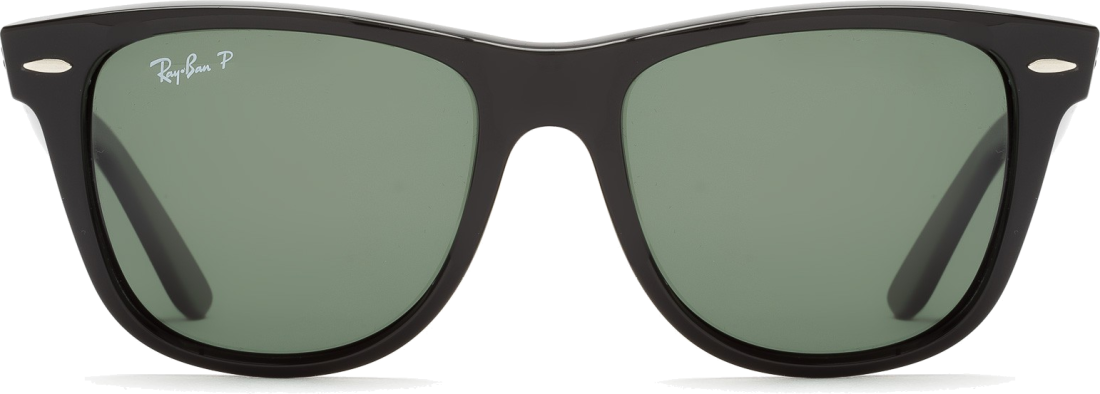 Lunettes de soleil Ray-Ban Wayfarer RB2140 901/58 noir polarisés - 54-18 vue 2