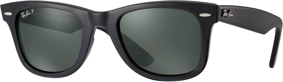 Lunettes de soleil Ray-Ban Wayfarer RB2140 901/58 noir polarisés - 54-18 vue 3