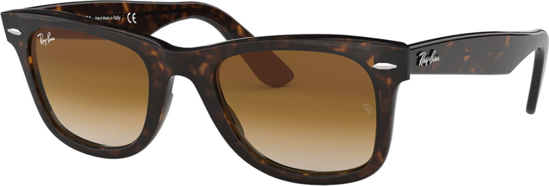Lunettes de soleil Ray-Ban Wayfarer RB2140 902/51 - Monture écaille unisexe - Verres polarisés marron vue 3