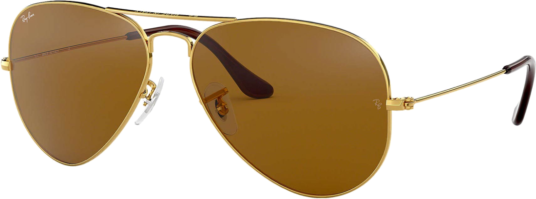 Lunettes de soleil Ray-Ban Aviator Metal RB3025 001/33 dorés verres marron - 55-14