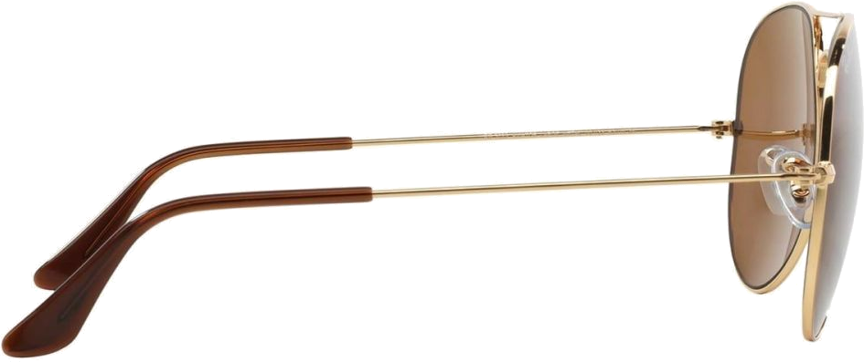 Lunettes de soleil Ray-Ban Aviator Metal RB3025 001/33 dorés verres marron - 58-14 vue 3