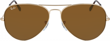 Lunettes de soleil Ray-Ban Aviator Metal RB3025 001/33 dorés verres marron - 62-14 vue 2
