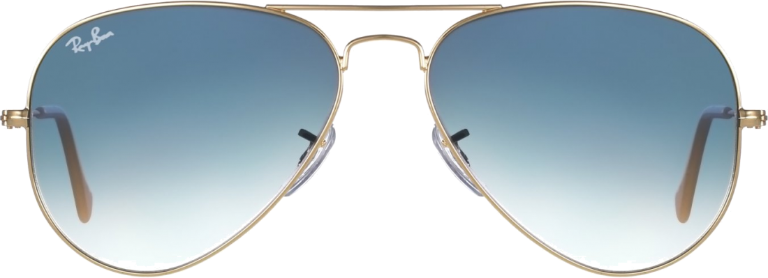 Lunettes de soleil Ray-Ban Aviator RB3025 001/3F bleues forme pilote - 55-14 / Bleu vue 2