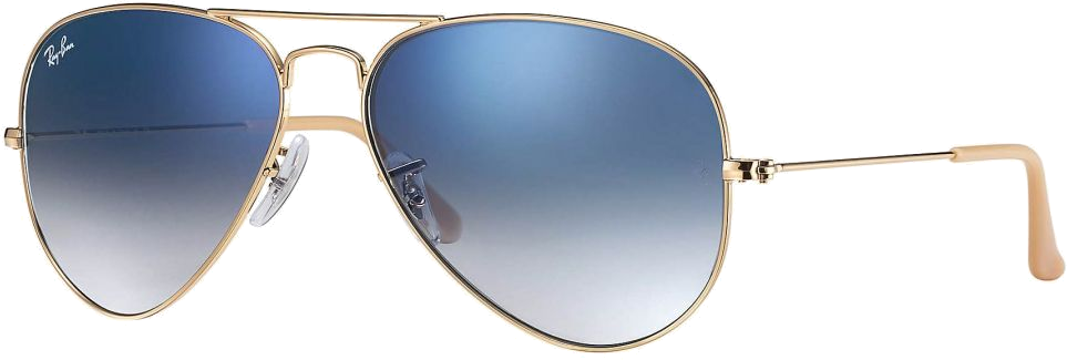 Lunettes de soleil Ray-Ban Aviator RB3025 001/3F - Monture or et verres bleu dégradé - Unisexe