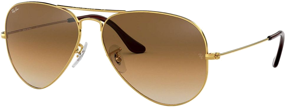 Lunettes de soleil Ray-Ban Aviator RB3025 001/51 dorés verres dégradés - 62-14 / Marron vue 2