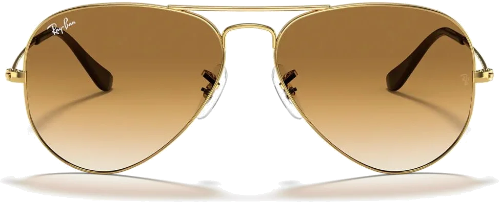 Lunettes de soleil Ray-Ban Aviator RB3025 001/51 - Monture or unisexe, verres dégradés marron vue 3