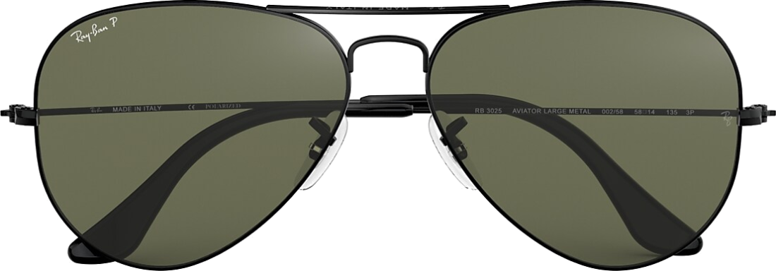 Lunettes de soleil Ray-Ban Aviator Large Metal RB3025 002/58 noires polarisés - 55-14