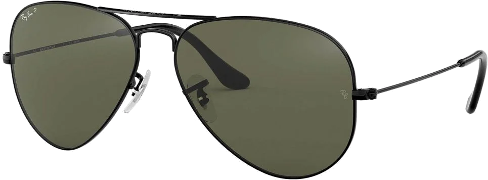 Lunettes de soleil Ray-Ban Aviator RB3025 002/58 - Monture métal gris, verres polarisés verts - Unisexe vue 2