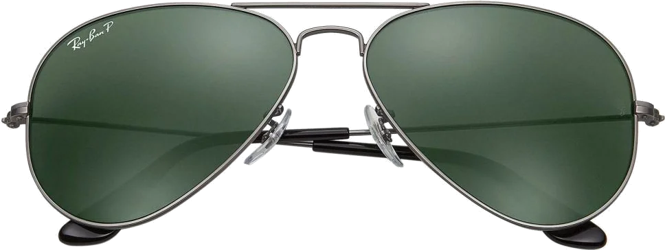 Lunettes de soleil Ray-Ban Aviator RB3025 004/58 - Monture métal argent - Verres polarisés verts - Unisexe vue 2