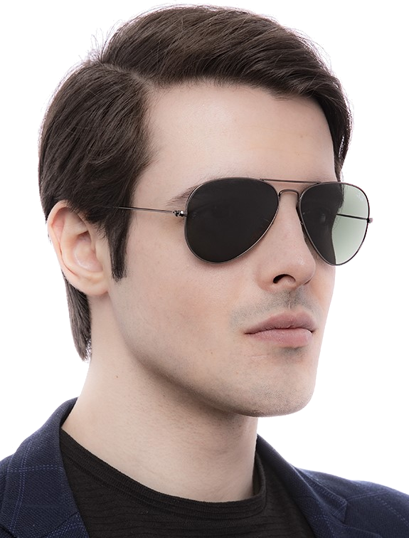 Lunettes de soleil Ray-Ban Aviator RB3025 9190/31 métal gris mat G-15 - 58-14 vue 2