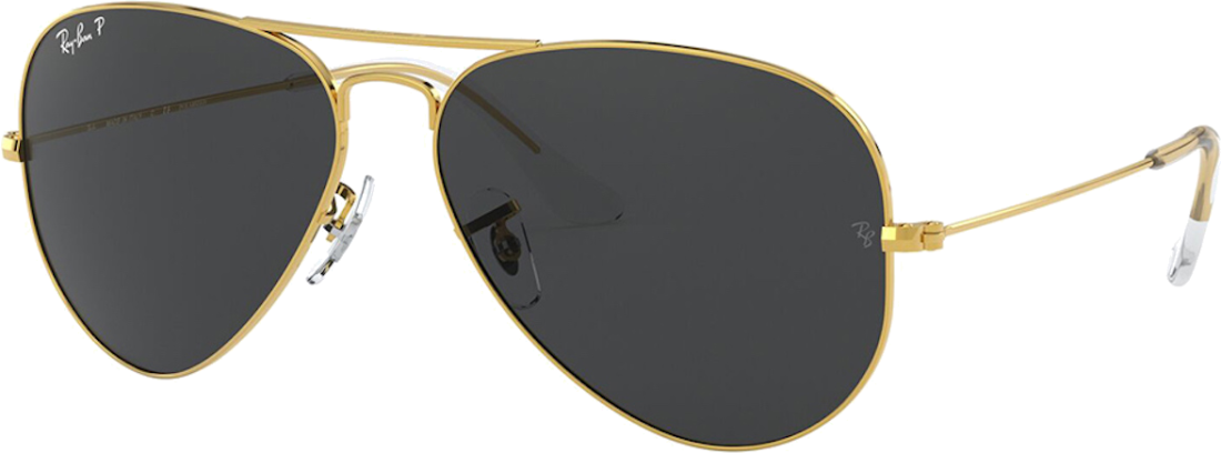 Lunettes de soleil Ray-Ban Aviator RB3025 9196/48 métal gold polarisés - 58-14 vue 3