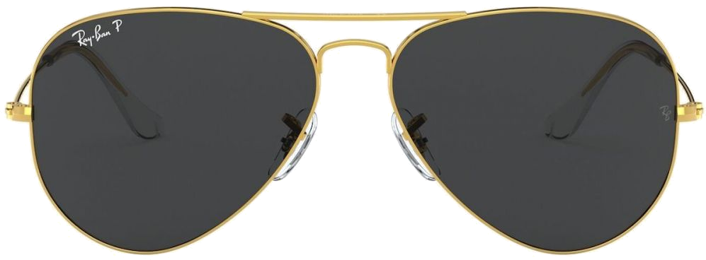 Lunettes de soleil Ray-Ban Aviator RB3025 9196/48 - Monture or métal, verres gris polarisés vue 2