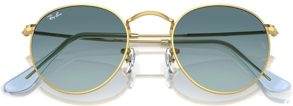 Lunettes de soleil Ray-Ban Round Metal RB3447 001/3M Rondes dorés or - 53-21 vue 2