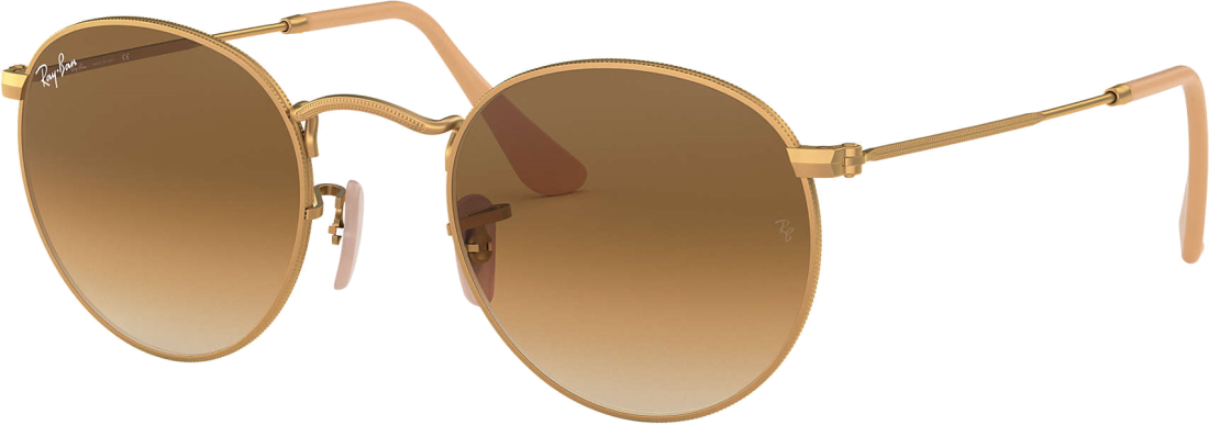 Lunettes de soleil Ray-Ban Round Metal RB3447 112/51 Rondes doré mat marron - 50-21 vue 2