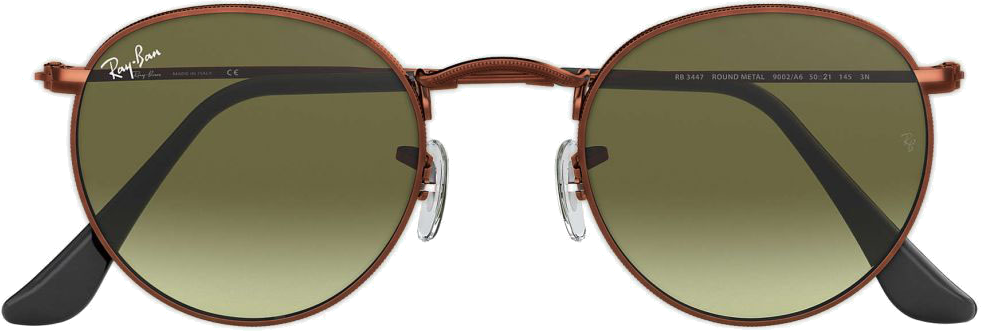 Lunettes de soleil Ray-Ban Round Metal RB3447 9002/A6 Rondes bronze cuivre - 47-21 vue 2