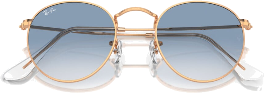 Lunettes de soleil Ray-Ban Round Metal RB3447 9202/3F Rondes dorés or rose - 50-21
