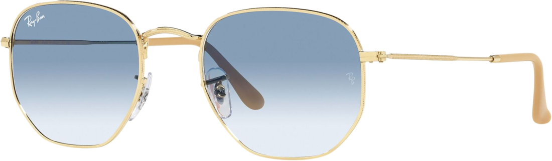 Lunettes de soleil Ray-Ban Hexagonal Flat Lenses RB3548 001/3F doré or bleu dégradés - 51-21