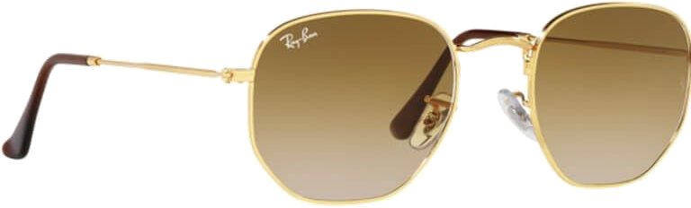 Lunettes de soleil Ray-Ban RB3548 001/51 - Monture or hexagonale, verres marron dégradé - Unisexe
