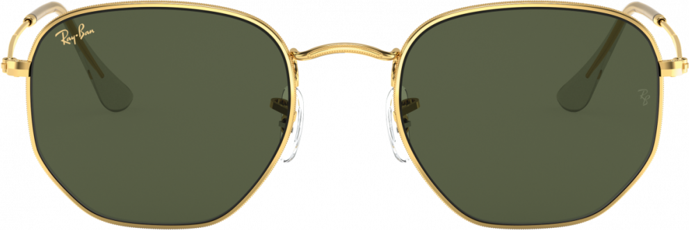 Lunettes de soleil Ray-Ban RB3548 9196/31 - Monture or hexagonale, verres verts - Unisexe vue 3
