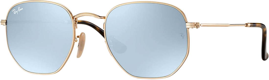 Lunettes de soleil Ray-Ban Hexagonal Flat Lenses RB3548N 001/30 doré or - 51-21 vue 3