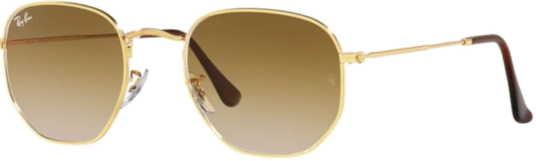 Lunettes de soleil Ray-Ban Hexagonal Flat Lenses RB3548 001/51 marron dégradés - 54-21 vue 3