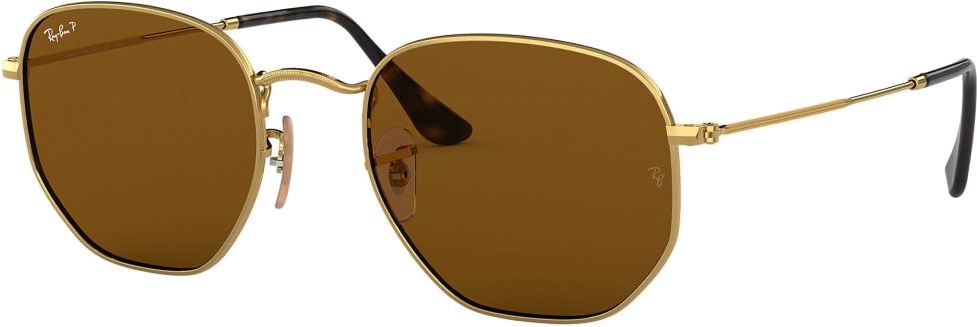 Lunettes de soleil Ray-Ban RB3548N 001/57 - Monture hexagonale métal noir, verres gris dégradé - Unisexe