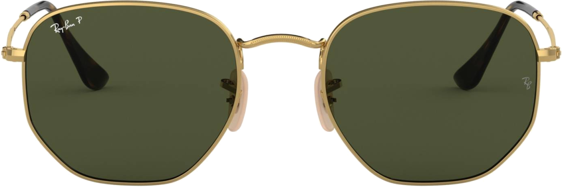 Lunettes de soleil Ray-Ban Hexagonal Flat Lenses RB3548N 001/58 dorés polarisés - 51-21 vue 2