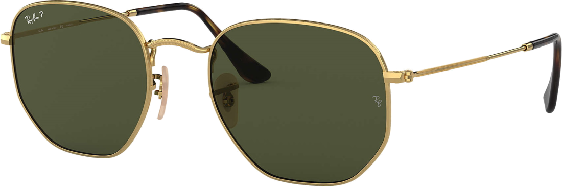 Lunettes de soleil Ray-Ban Hexagonal Flat Lenses RB3548N 001/58 dorés polarisés