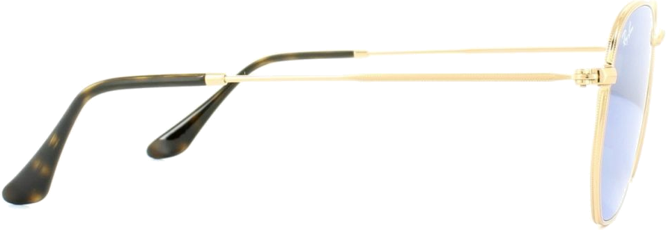 Lunettes de soleil Ray-Ban Hexagonal Flat Lenses RB3548N 001/9O Verres bleu miroirs - 48-21 vue 3